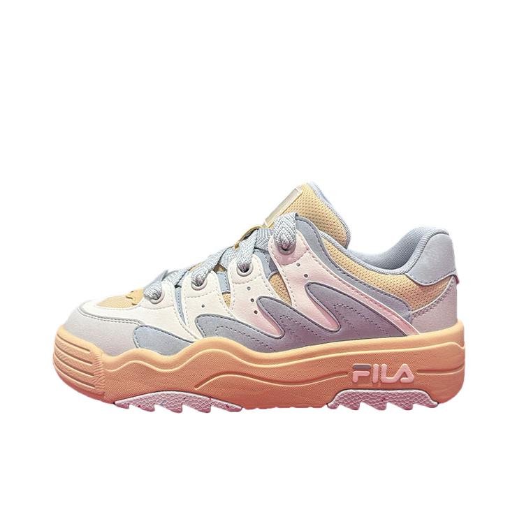 推荐商品：FILA/斐乐 Rosetta 系带 厚底增高 复古 运动休闲鞋 女款/珍珠蓝/奶油白色/紫色