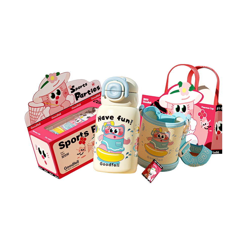 推荐商品：Good fell/格非尔 520ml 双饮式 316L不锈钢 运动派对保温杯 礼盒装