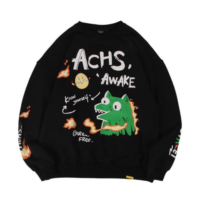 ACHS AWAKE 嘻哈涂鸦圆领卫衣 男女同款 21A129Z