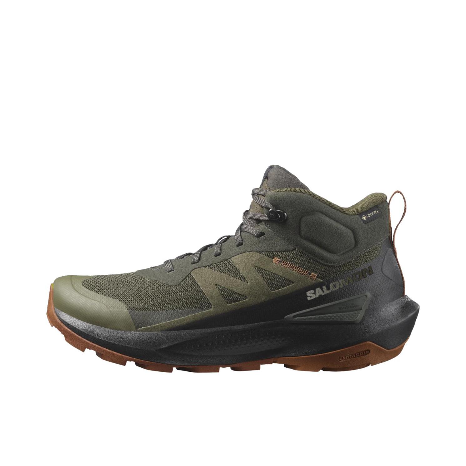 推荐商品：Salomon/萨洛蒙 Elixir Activ Mid GTX 防水 缓震透气 稳定支撑 防滑耐磨 越野徒步 登山鞋 户外鞋 青丹色 