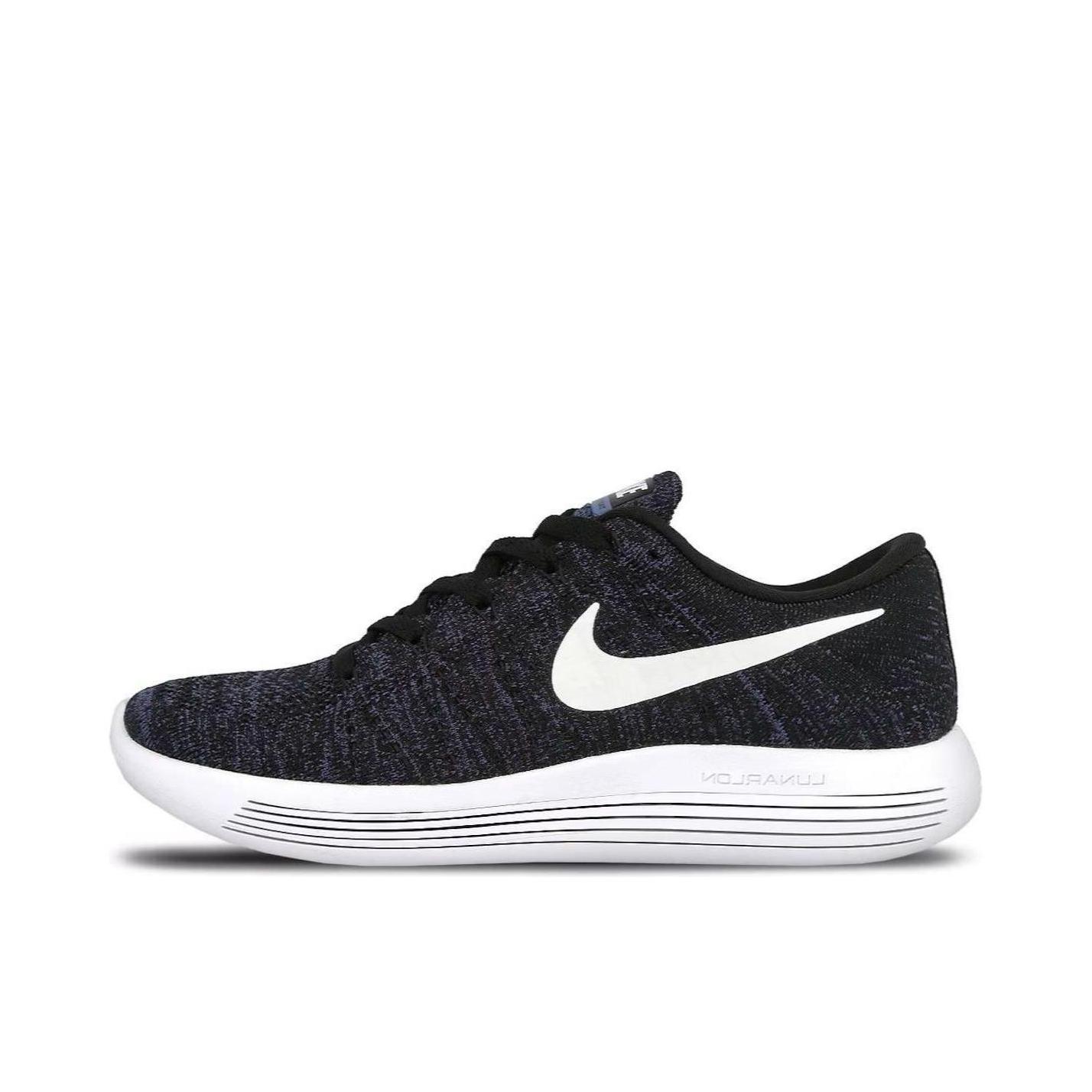 推荐商品：Nike LunarEpic Low Flyknit 跑鞋 减震轻便防滑耐磨舒适透气百搭休闲运动织物 Black/Dark Purple 黑紫/白