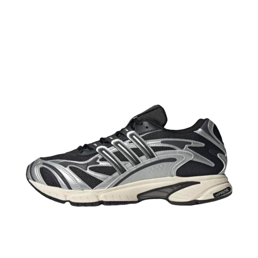 推荐商品：adidas Temper Run 2.0 运动休闲鞋 防滑耐磨网面透气减震轻质千禧风 黑色/金属银色/乳白色