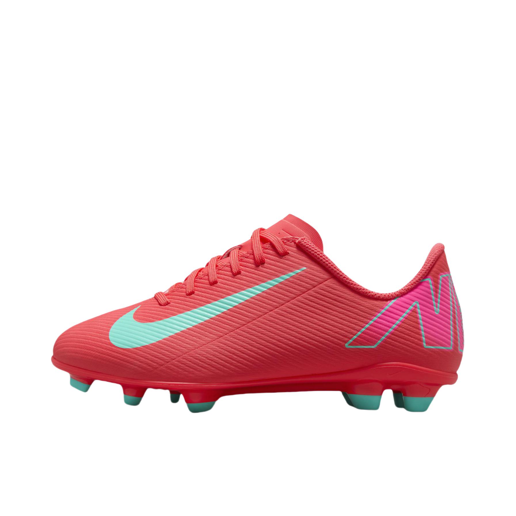 推荐商品：Nike Mercurial Vapor 16 CLUB MG 低端 胶质短钉 天然草地 防滑耐磨 足球鞋 大童/余烬红/极光绿