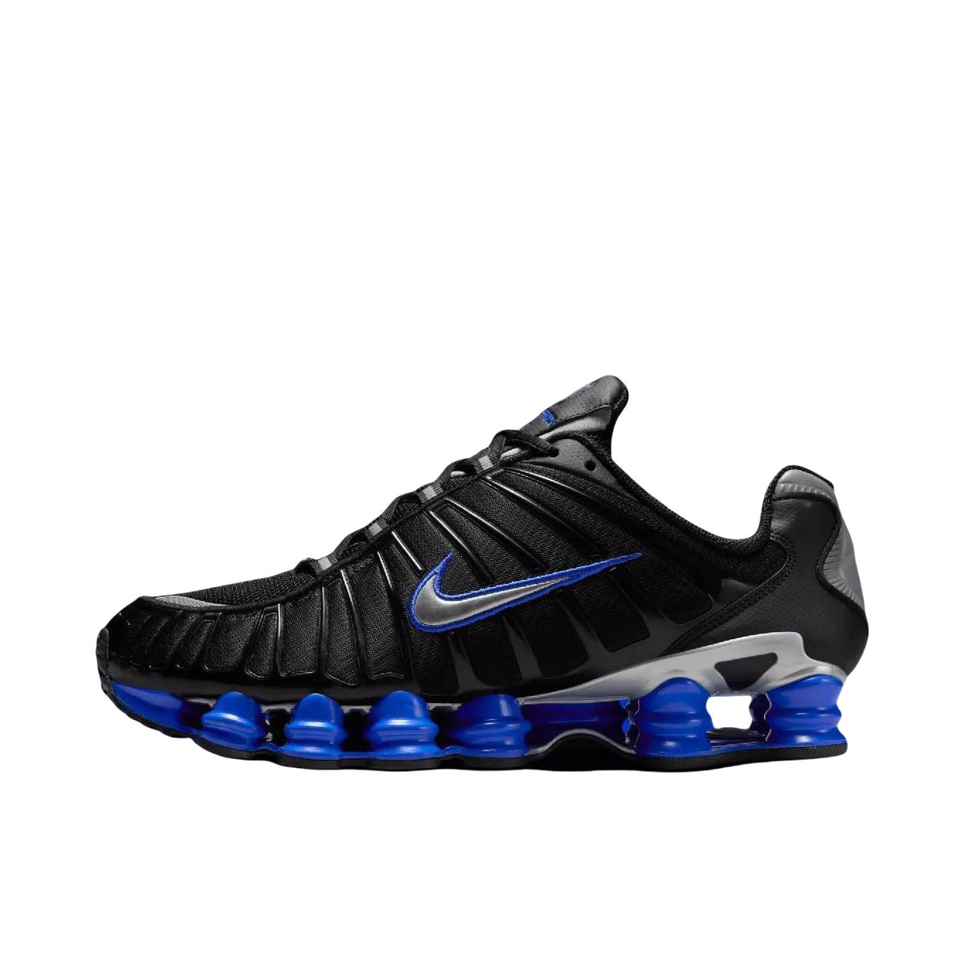 推荐商品：Nike Shox TL 运动休闲鞋 全掌气柱缓震回弹透气防滑耐磨百搭复古贴合圆头 黑色/蓝色
