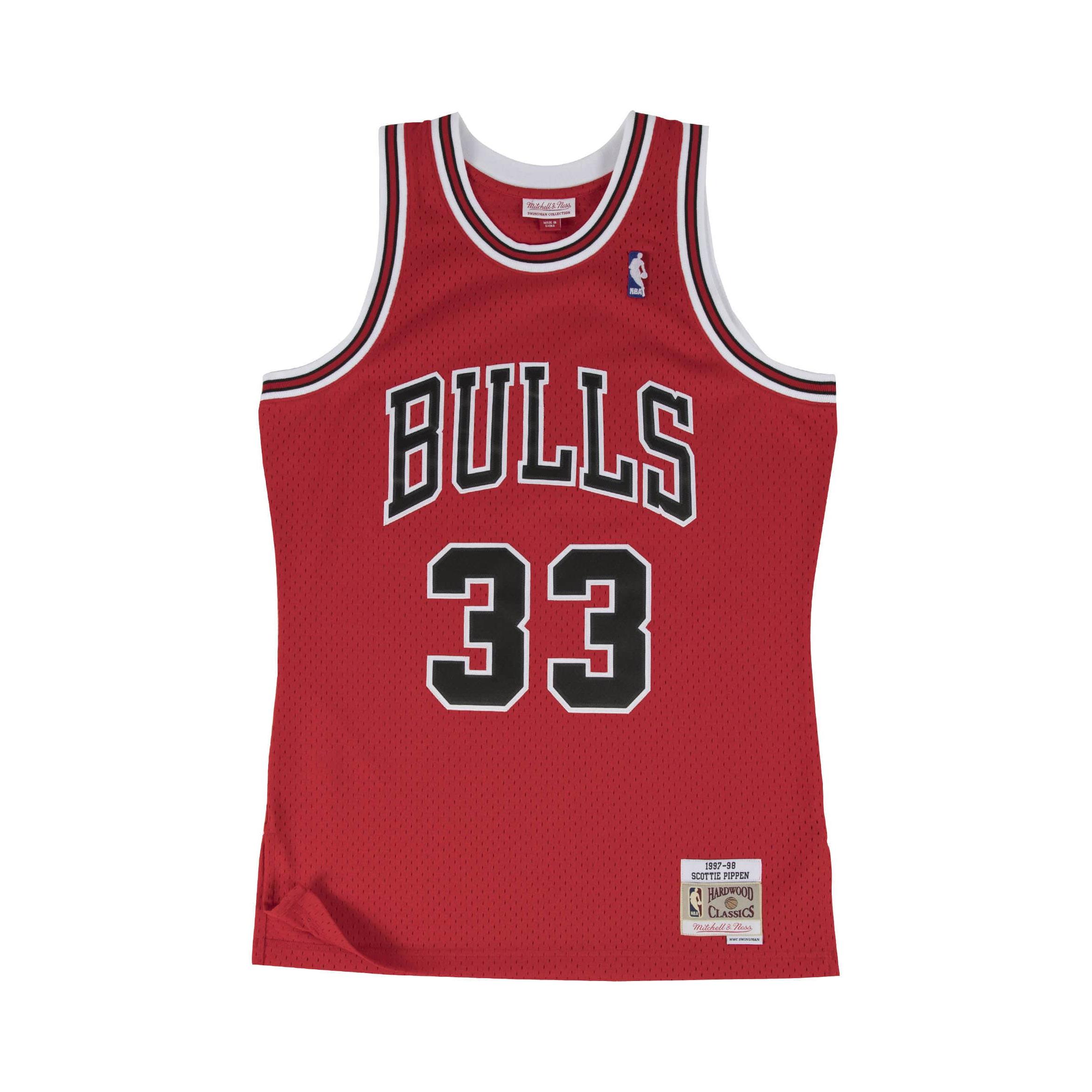 Mitchell Ness NBA皮蓬 芝加哥公牛队复古刺绣网眼 33号球衣