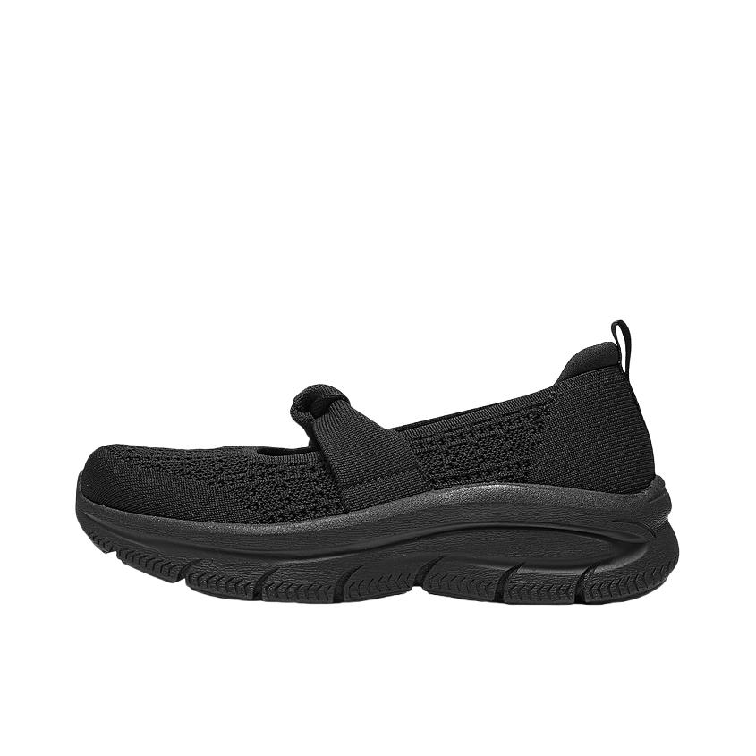 推荐商品：Skechers/斯凯奇 Modern Comfort 网面 浅口 一脚蹬 运动休闲鞋 女款/全黑色