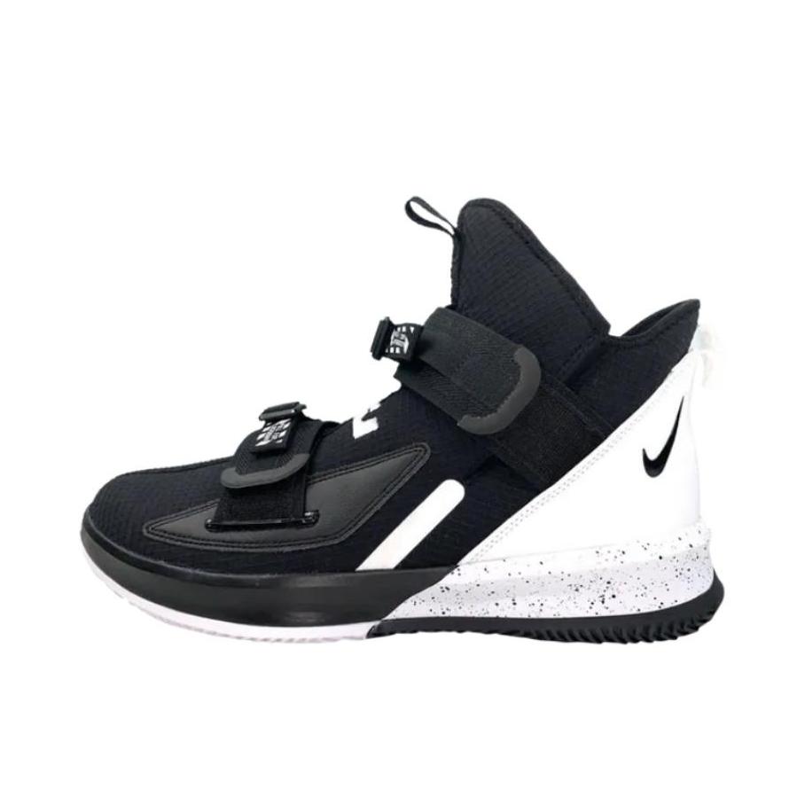 推荐商品：Nike LeBron Soldier 13 士兵13 缓震回弹 耐磨防滑 舒适百搭 包裹性支撑 魔术贴 圆头合成革 织物 实战 篮球鞋 黑色/帆白色