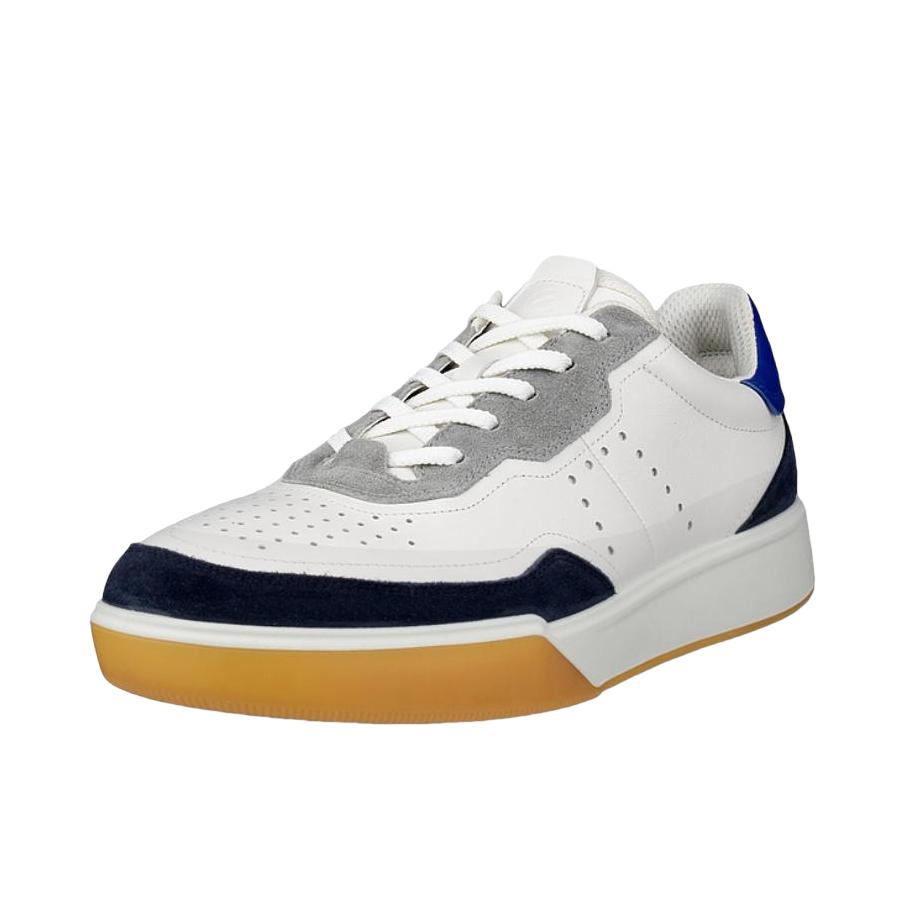 推荐商品：ECCO/爱步 Street Court 板鞋 百搭低帮系带厚底 低帮/白色/蓝色