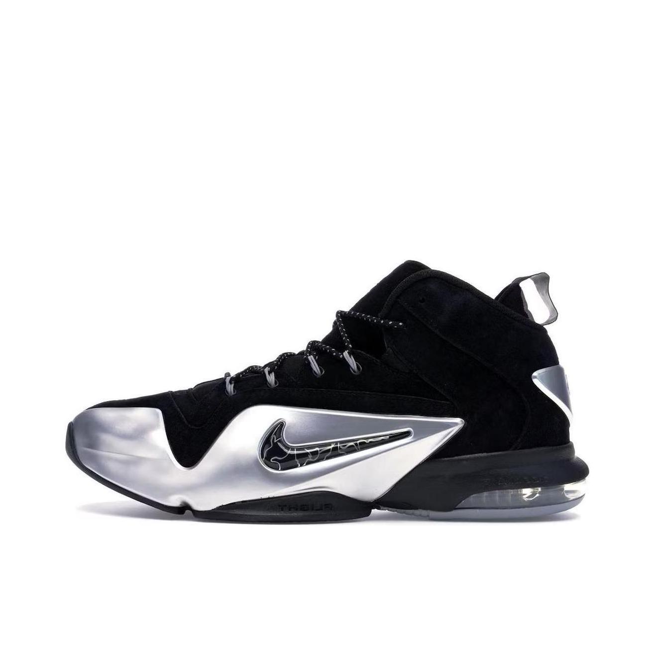 推荐商品：Nike Penny 6 哈达威 篮球鞋 拼接防滑耐磨舒适减震复古百搭时尚潮流后掌气垫 Black/Metallic Silver 黑灰