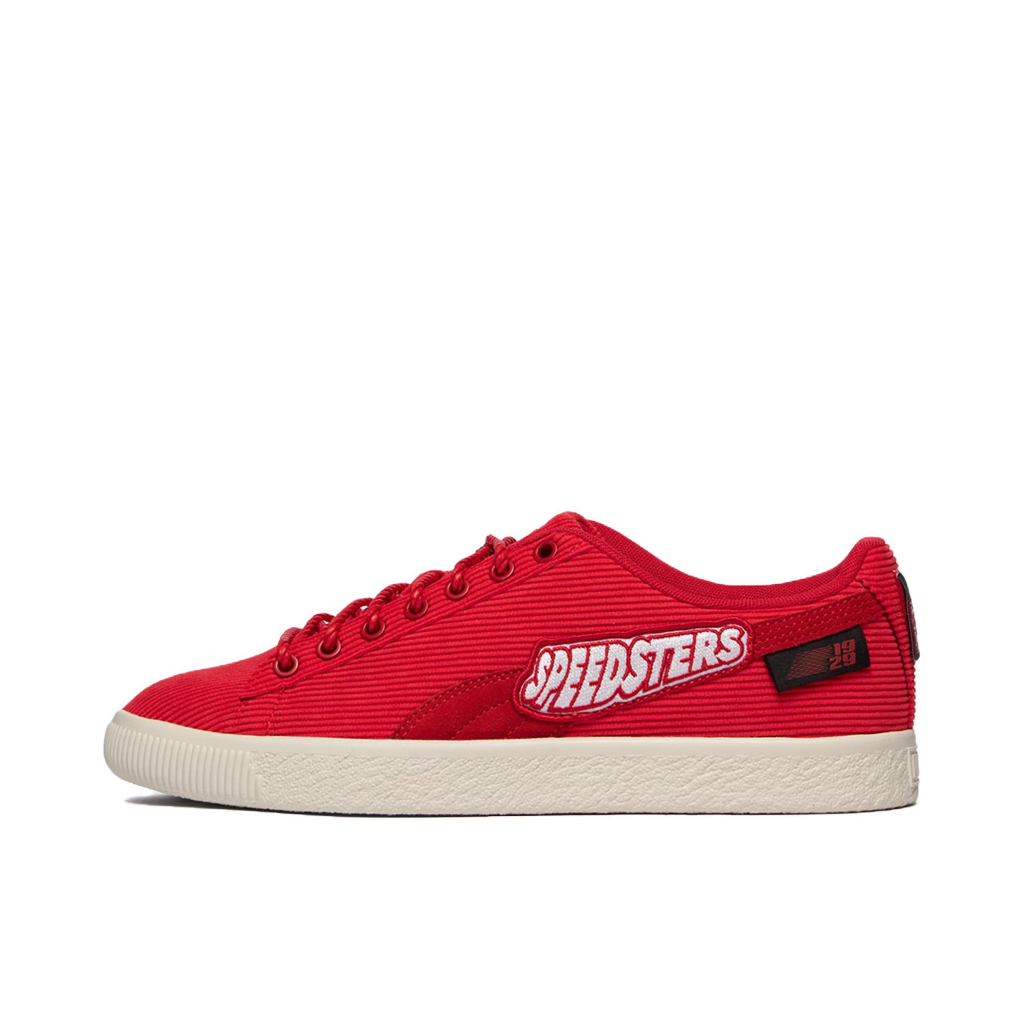 推荐商品：Puma/彪马 Scuderia Ferrari X Clyde 板鞋 舒适透气减震轻便灯芯绒复古百搭运动休闲 红色