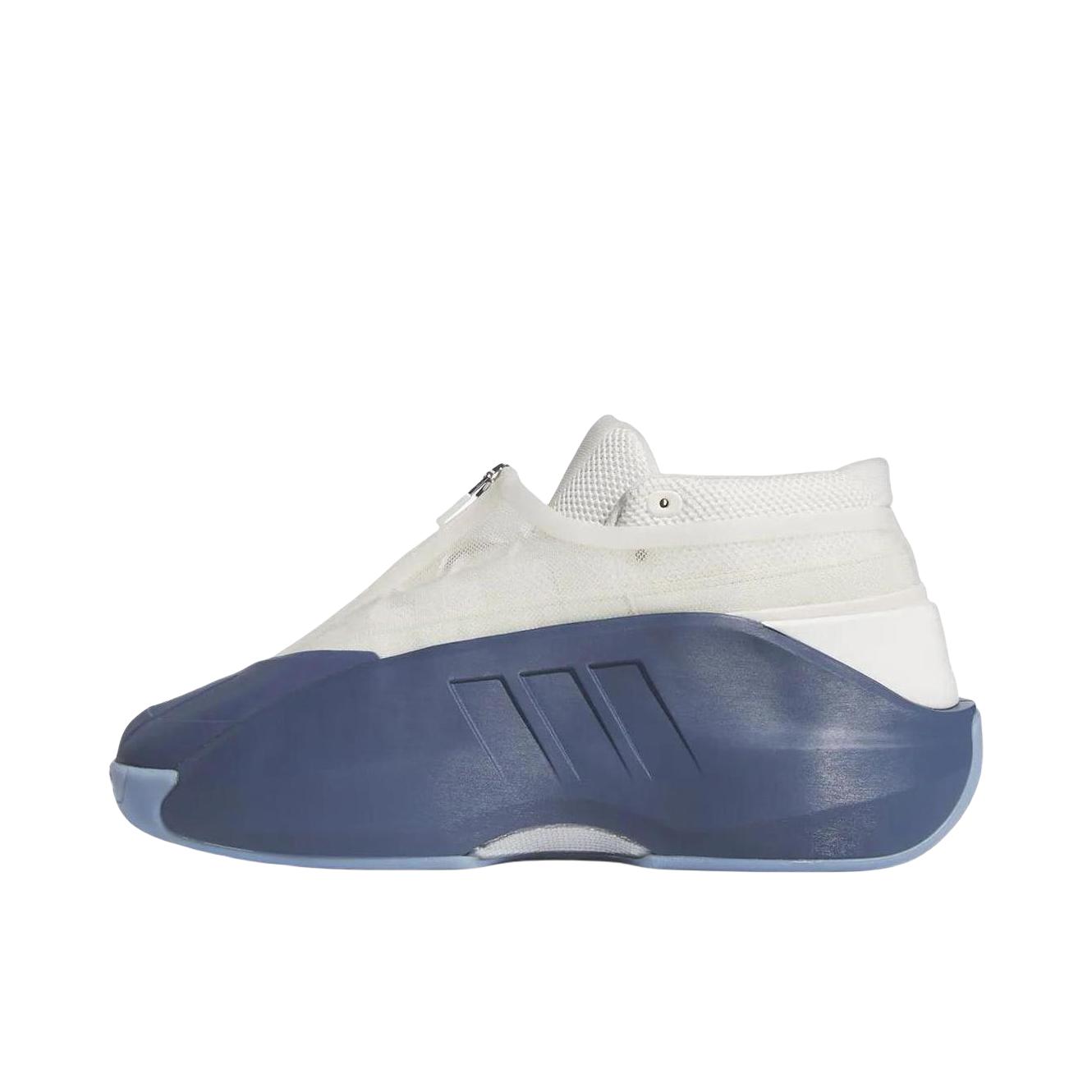 推荐商品：adidas Crazy Iiinfinity 篮球鞋 舒适减震防滑耐磨网布透气复古 白色/蓝色