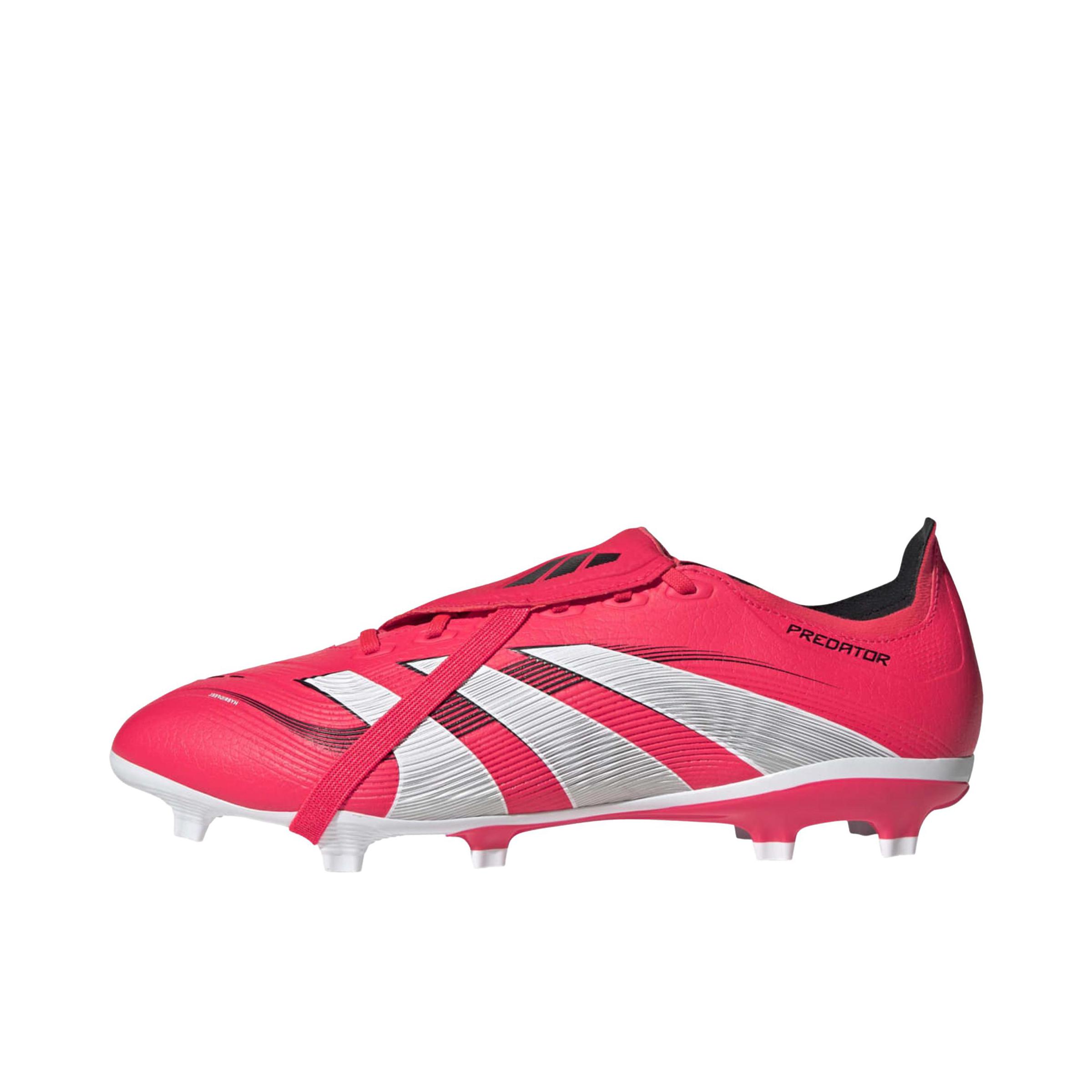 推荐商品：adidas Predator League FG 中端 胶质长钉 硬天然草场 防滑耐磨 减震轻便 足球鞋 红色/白色