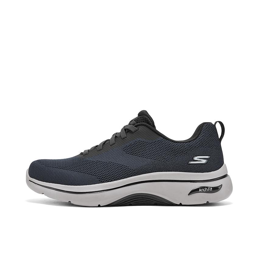 推荐商品：Skechers/斯凯奇 足弓支撑 缓震 防滑耐磨 网布透气 舒适百搭 运动休闲鞋 216516 黑色/灰色