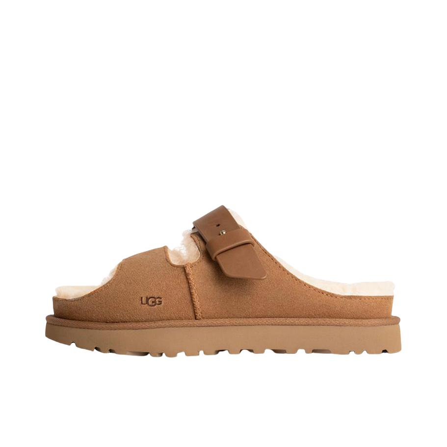 推荐商品：UGG Goldenstar Clog 新生系列 波特舒芙蕾 简约 一字 中跟搭扣款厚底 拖鞋 女款/栗色
