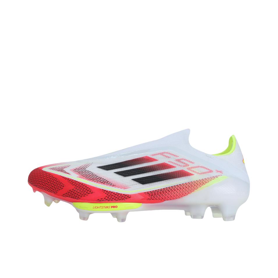 推荐商品：adidas F50+ FG 超顶级 胶质长钉 天然硬草地 防滑耐磨 足球鞋 白色/红色