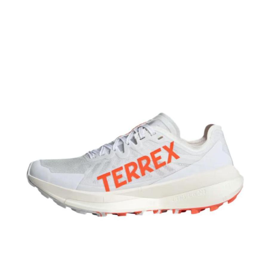 推荐商品：adidas Terrex Agravic Speed 跑鞋 运动减震耐磨防滑防水织物支撑回弹贴合越野训练 女款/白色/橙色