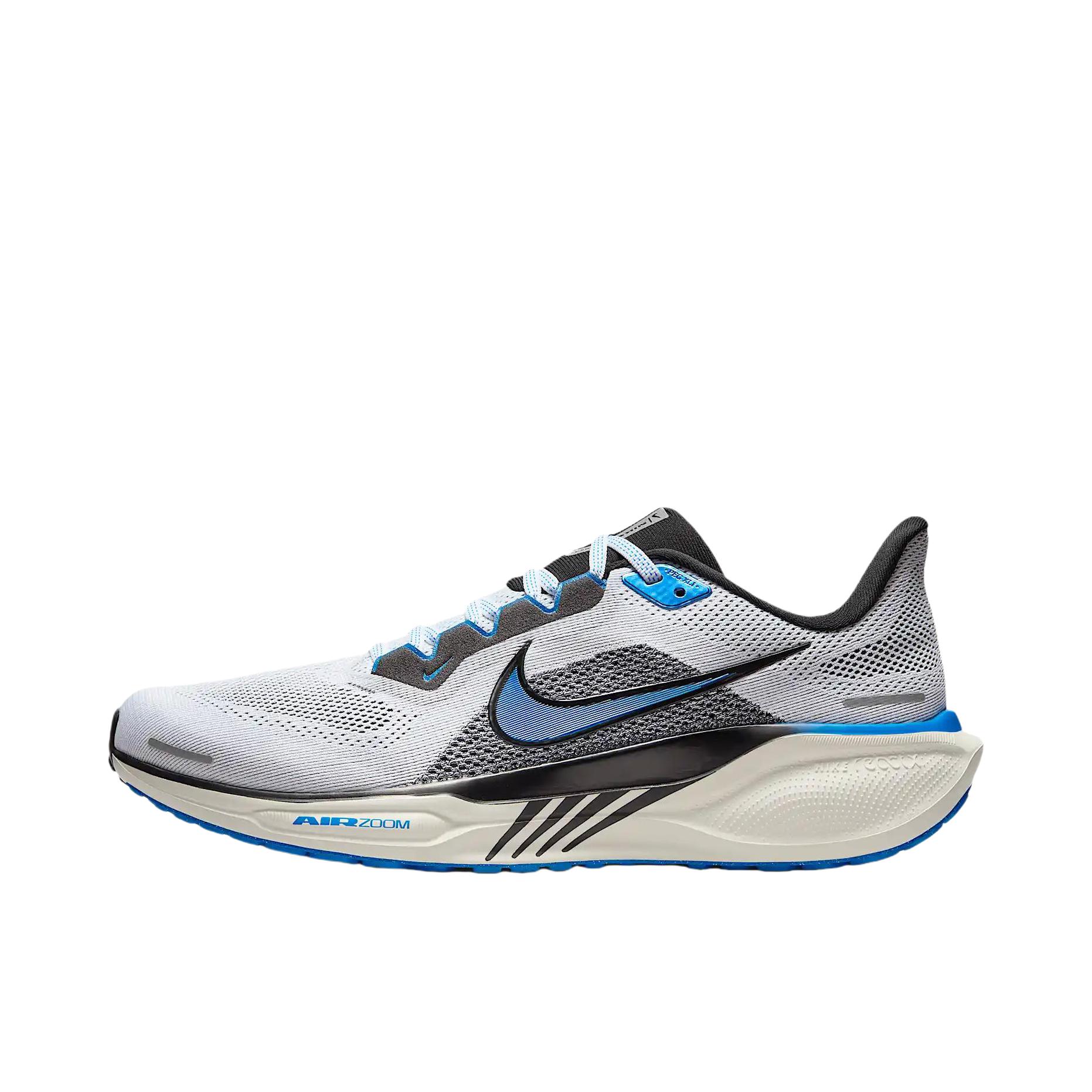 推荐商品：Nike Air Zoom Pegasus 41 飞马 跑鞋 ReactX泡绵缓震透气轻便回弹训练防滑马拉松短跑支撑贴合耐用 浅黑色/白色