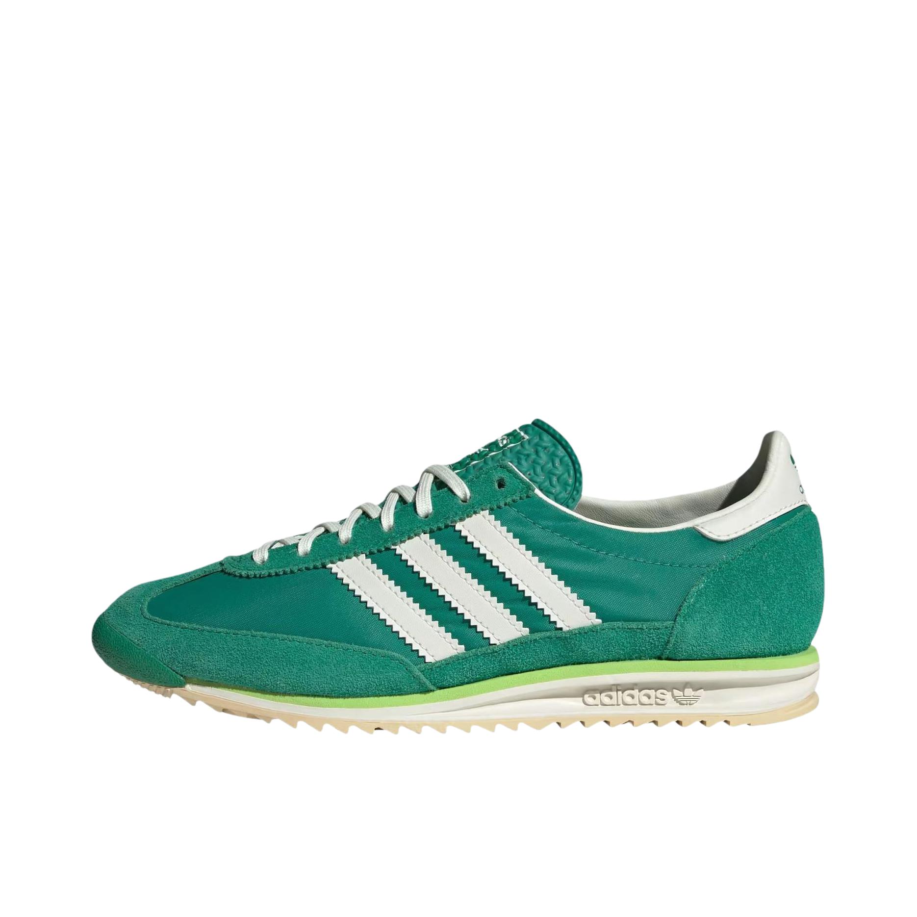 推荐商品：【马思纯同款】 adidas Originals SL 72 T头鞋 德训鞋 运动休闲鞋 轻便防滑耐磨透气舒适简约复古 白色/绿色