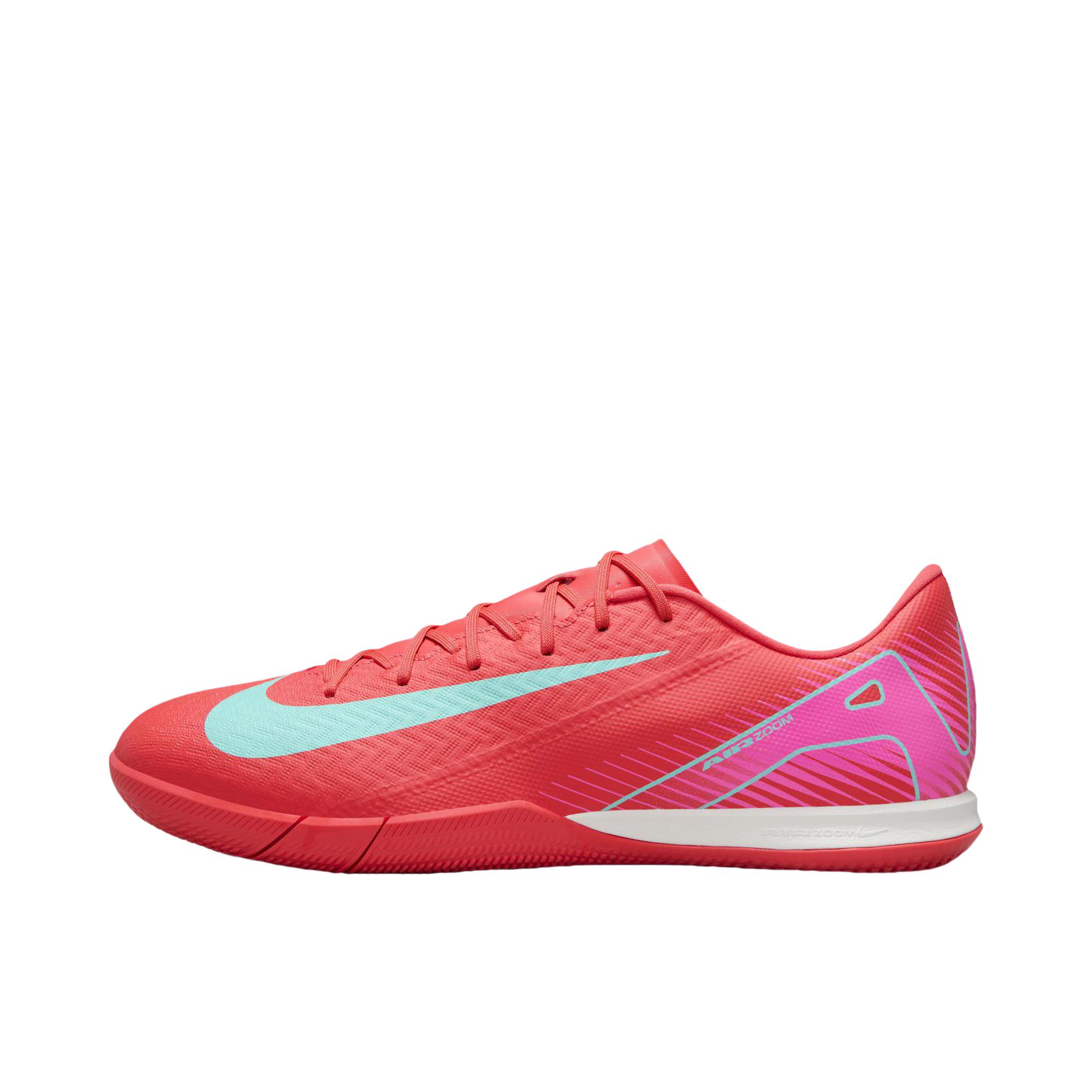 推荐商品：Nike Mercurial Vapor 16 Academy IC 中端 平底 室内 防滑耐磨 舒适缓震 足球鞋 余烬红/极光绿