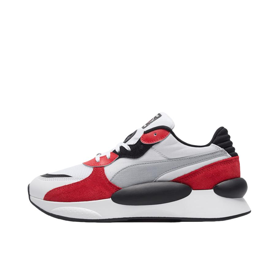 推荐商品：Puma/彪马 RS-9.8 缓震 防滑耐磨 轻便网面 舒适透气 织物 复古运动 休闲跑鞋 Black/FireBrick/White 白色/红色/黑色