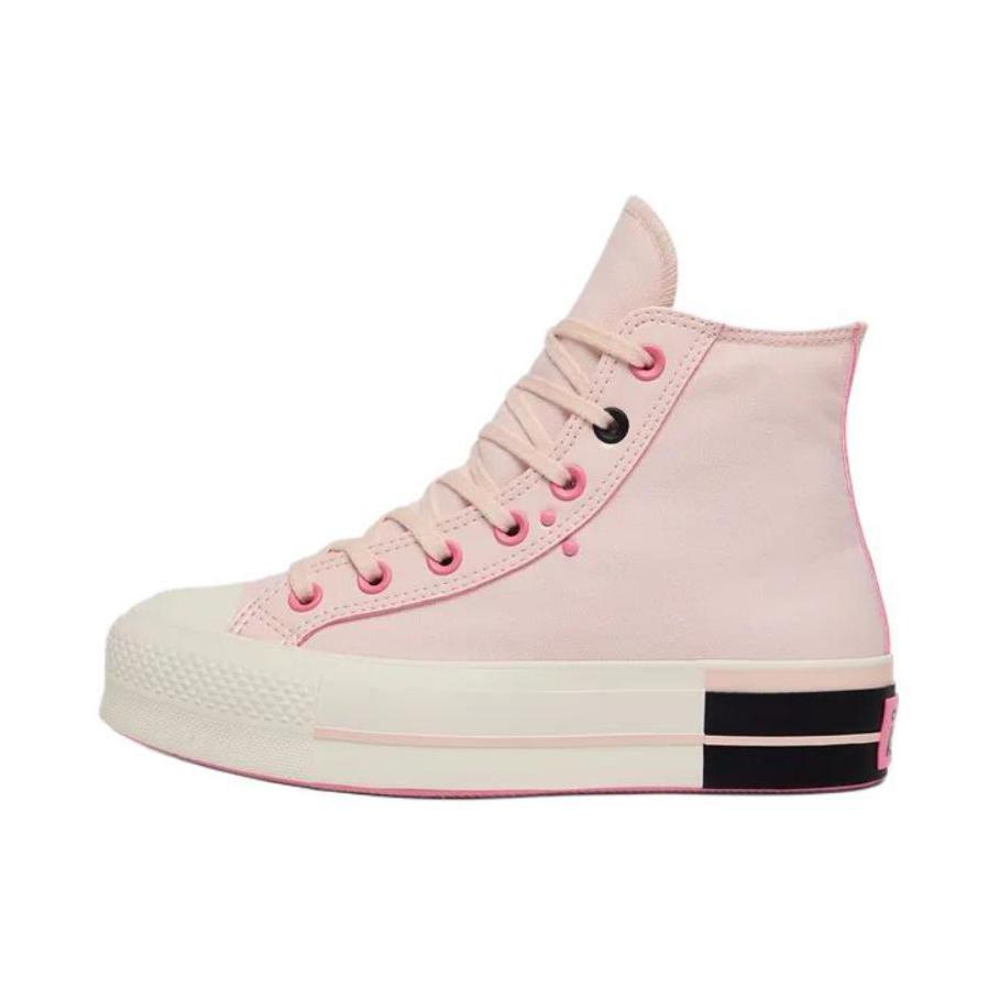 推荐商品：Converse/匡威 Chuck Taylor All Star Lift 帆布鞋 简约复古经典防滑耐磨舒适厚底圆头甜酷贴合松糕底流光风 女款/粉色/黑色