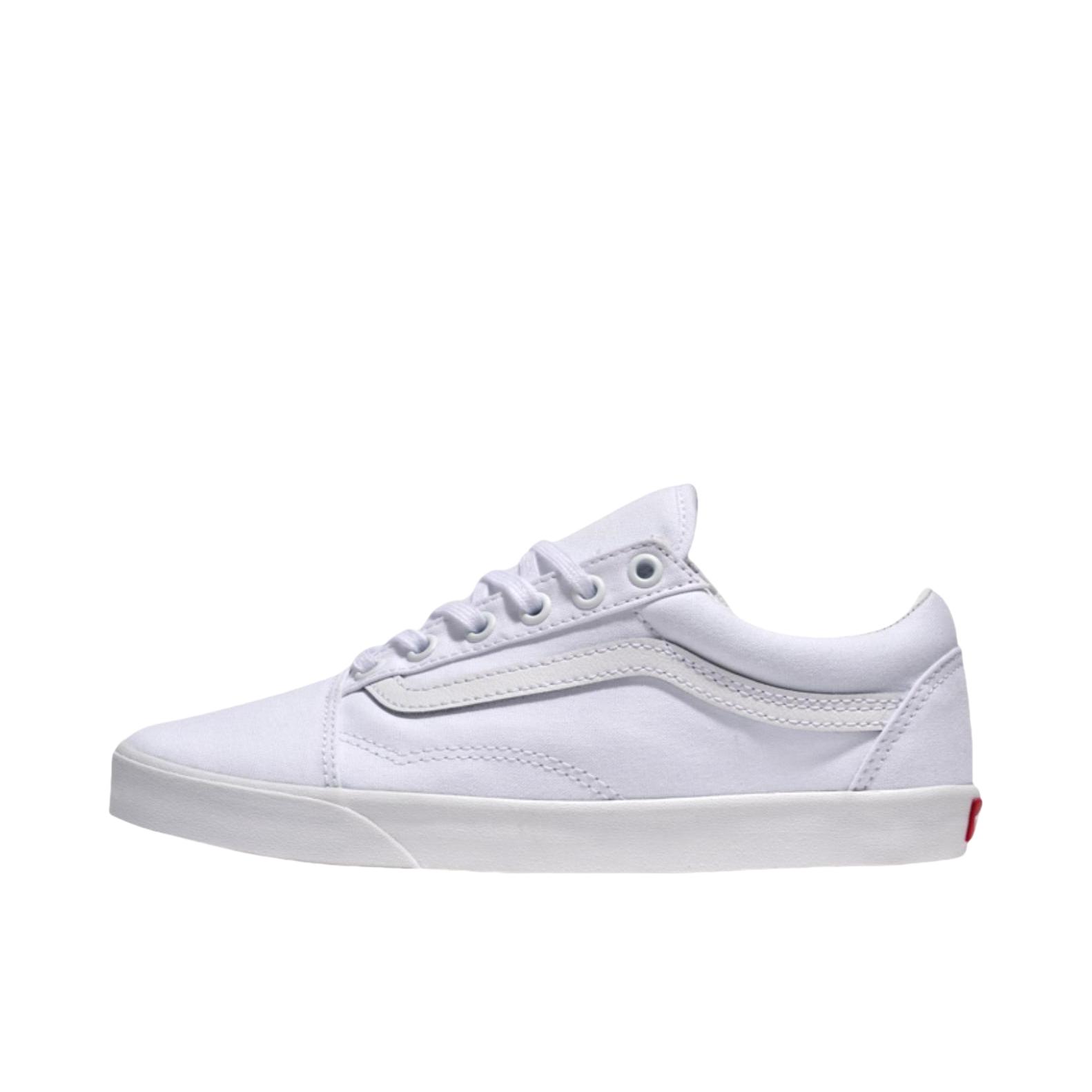 推荐商品：Vans/范斯 Old Skool 滑板鞋 板鞋 轻便防滑复古舒适经典 纯白色/红色