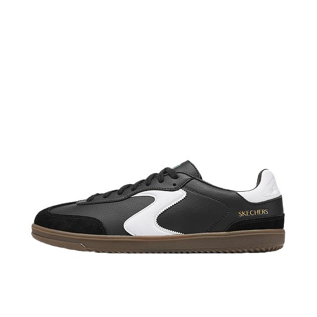推荐商品：Skechers/斯凯奇 Court Classics 防滑 回弹 贴合耐磨 低帮 闪穿 圆头 薄底 绑带 简洁风 板鞋 黑色/白色  