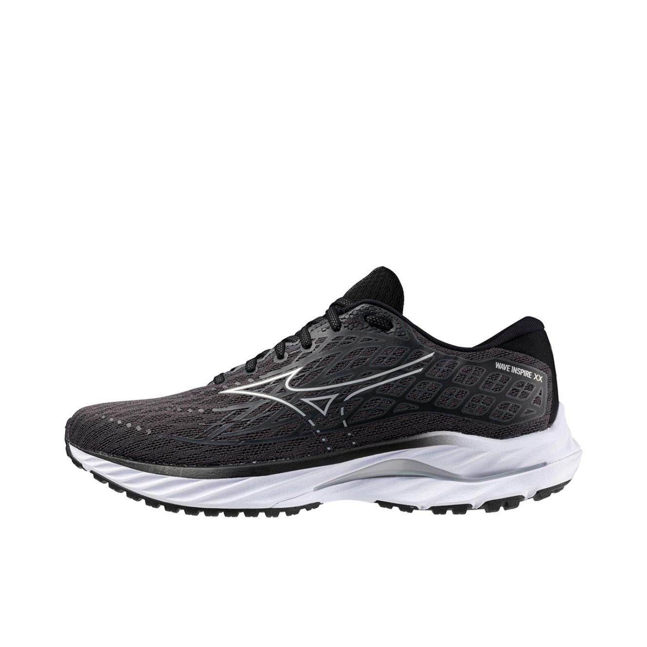推荐商品：Mizuno/美津浓 Wave Inspire 20 稳定支撑 缓震 网布 跑鞋 2E宽/黑色/白色