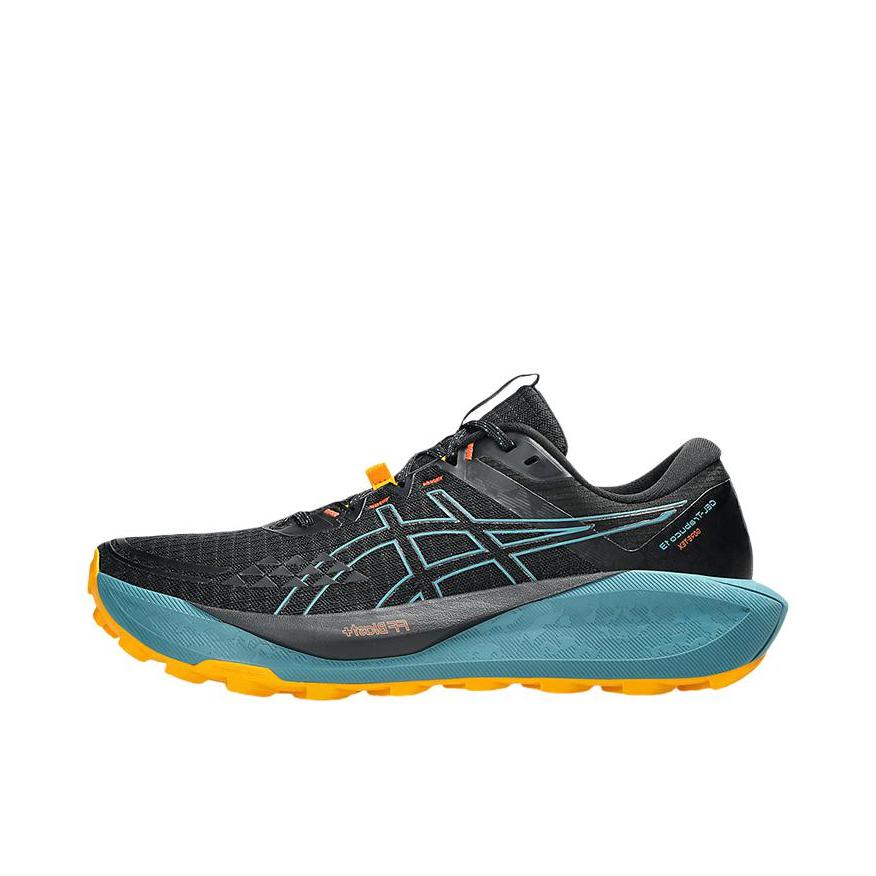 推荐商品：Asics/亚瑟士 GEL-Trabuco 13 越野跑鞋 缓震透气防滑耐磨舒适轻便抓地马拉松时尚百搭支撑回弹 黑色/蓝色