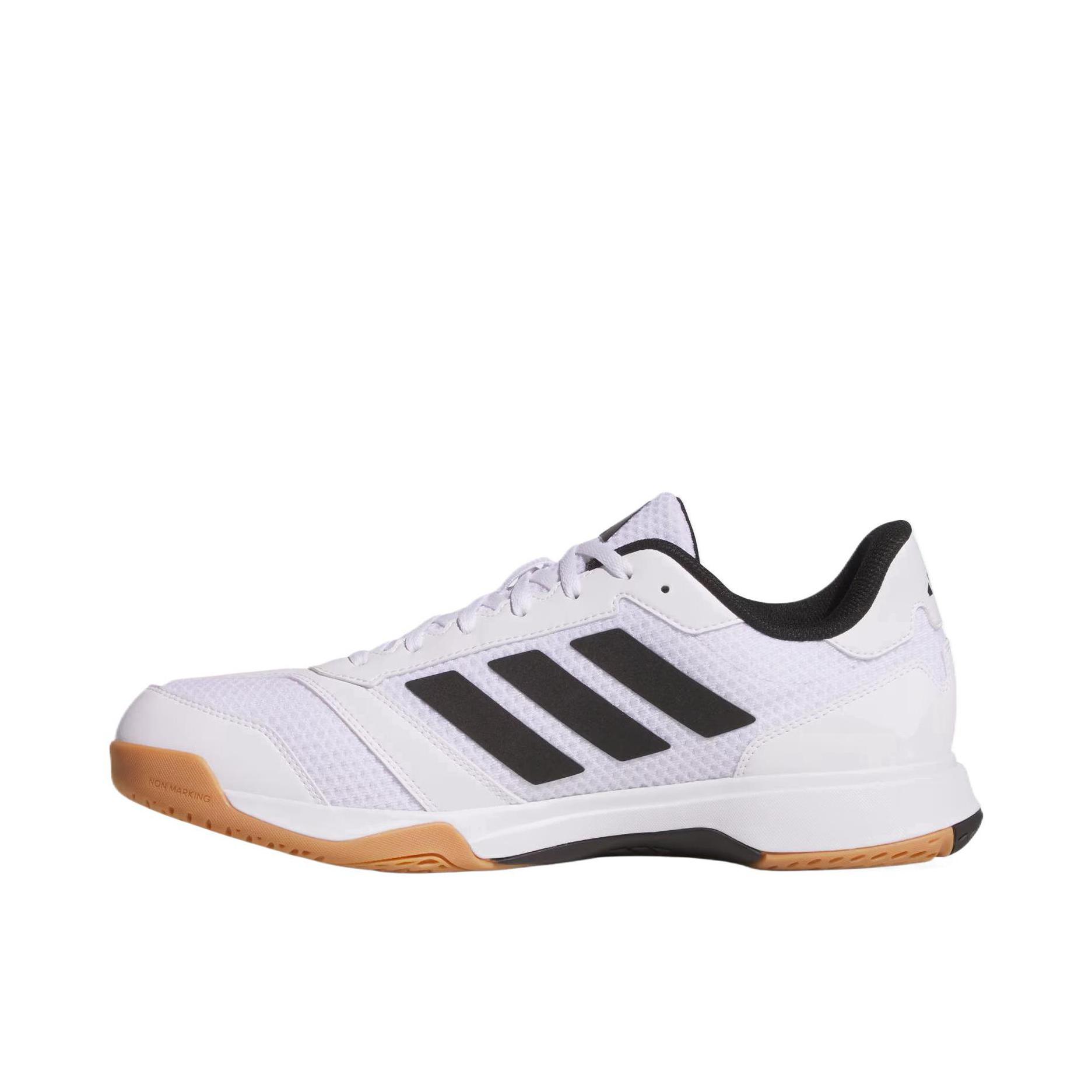 推荐商品：adidas Ligra 8 M 运动休闲鞋 系带低帮轻便透气防滑耐磨舒适百搭 白色/黑色