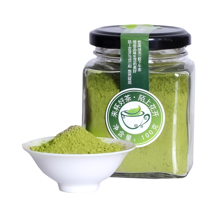 推荐商品：陌上花开 抹茶粉 罐装奶茶店 100g