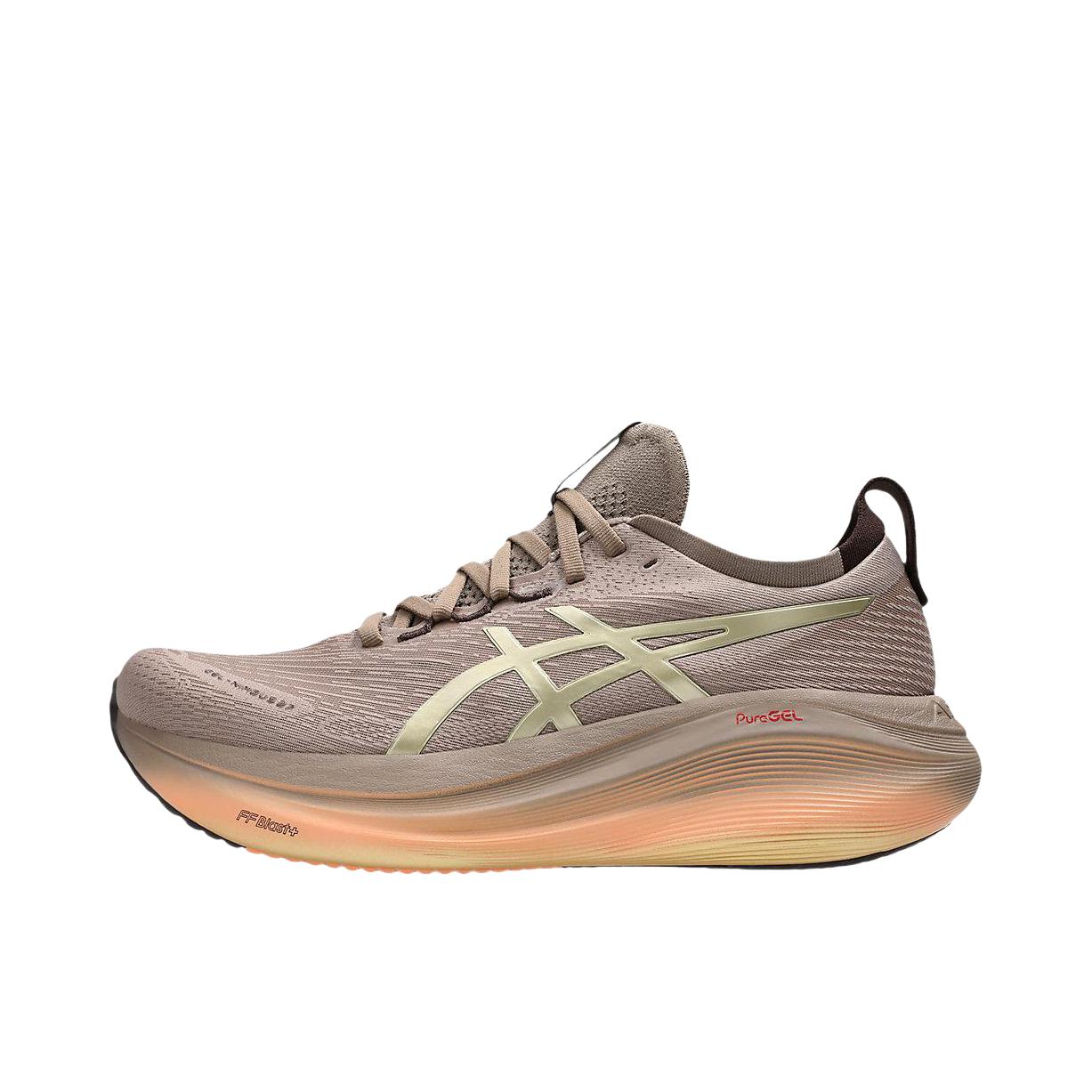 推荐商品：Asics/亚瑟士 Gel-Nimbus 27 跑鞋 防滑耐磨缓震轻量回弹舒适轻便支撑夜跑 褐色