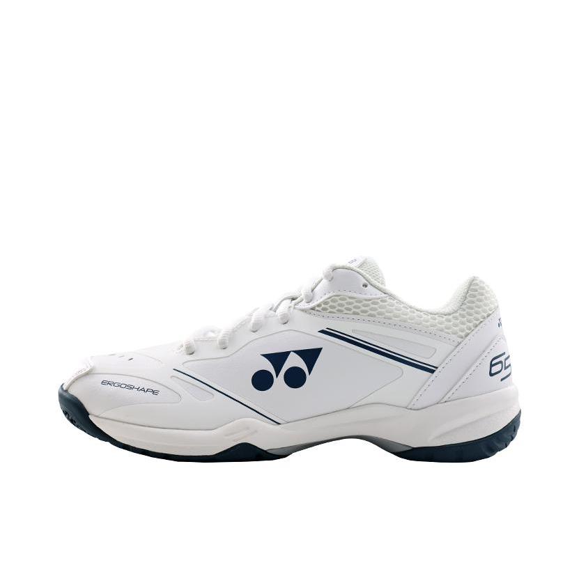 推荐商品：YONEX/尤尼克斯 POWER CUSHION 65系列 65x4 羽毛球鞋 系带全面型耐磨包裹性支撑透气 白色/蓝色