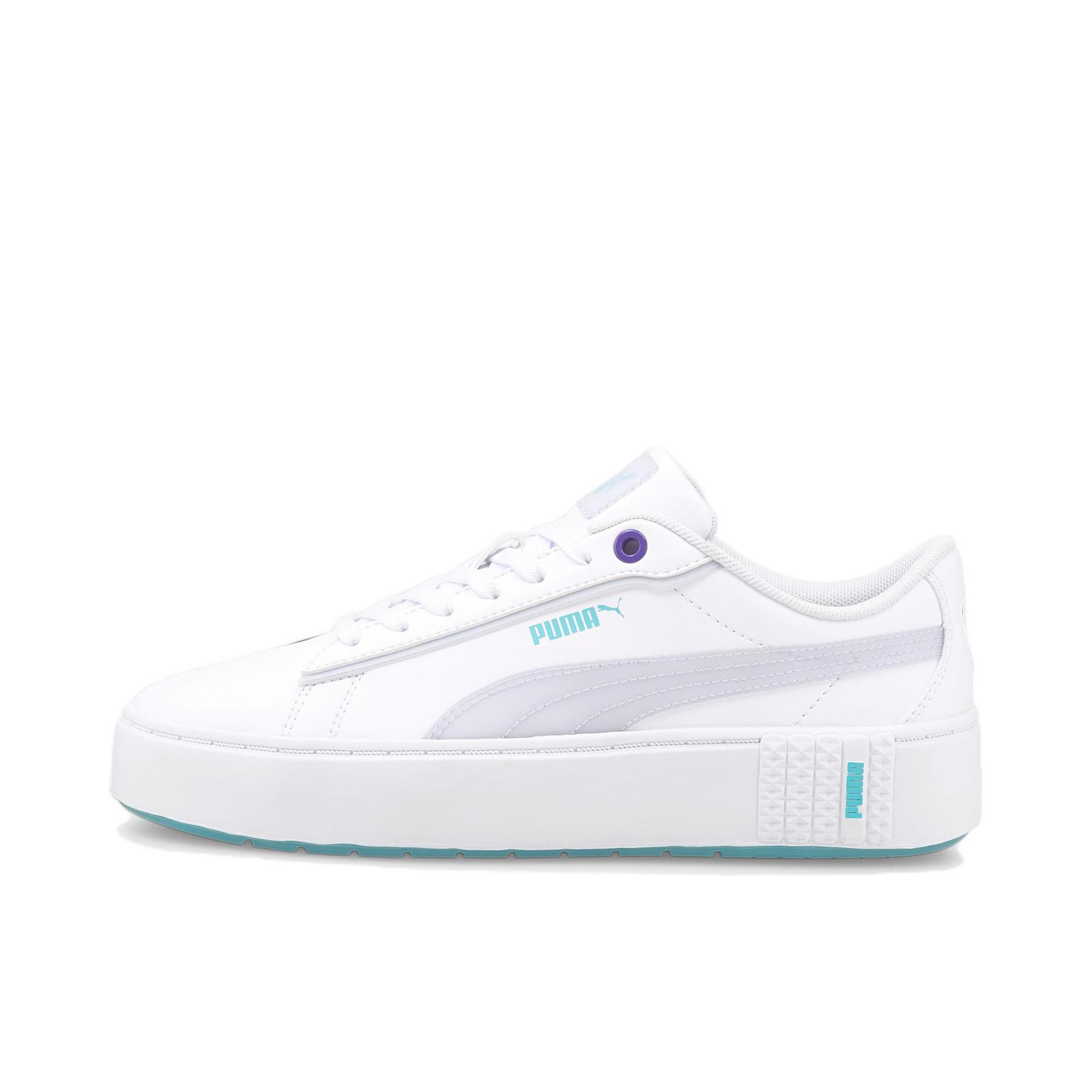推荐商品：Puma/彪马 Smash Platform V2 板鞋 防滑耐磨缓震轻便舒适透气复古 白色/蓝色