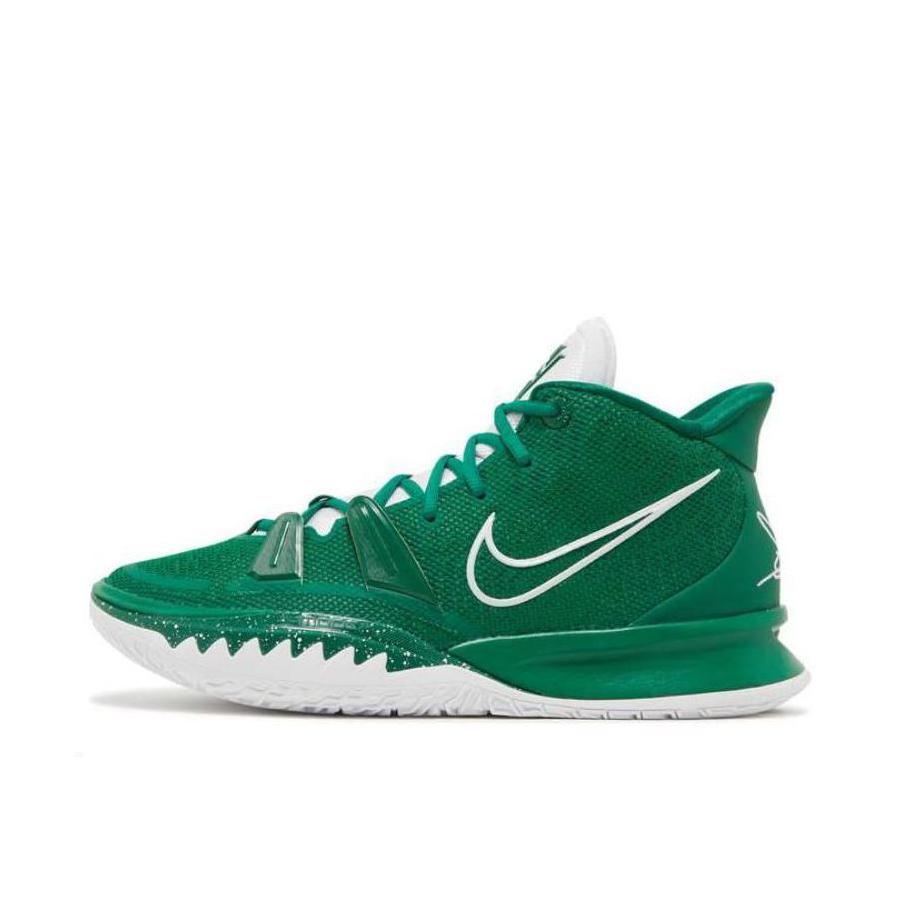 推荐商品：Nike Kyrie 7 欧文7 缓震 防滑耐磨 圆头 包裹性 实战 织物 支撑 防水 合成革 篮球鞋 深绿色