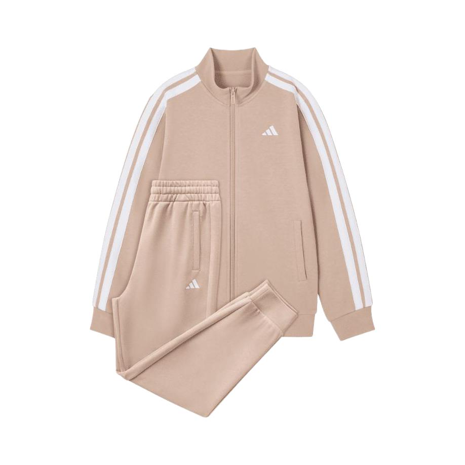 推荐商品：Adidas/阿迪达斯童装耐磨条纹拼色运动套装中大童 KC8475 KC8477 KC8478 KC8479 KC8480 浅米
