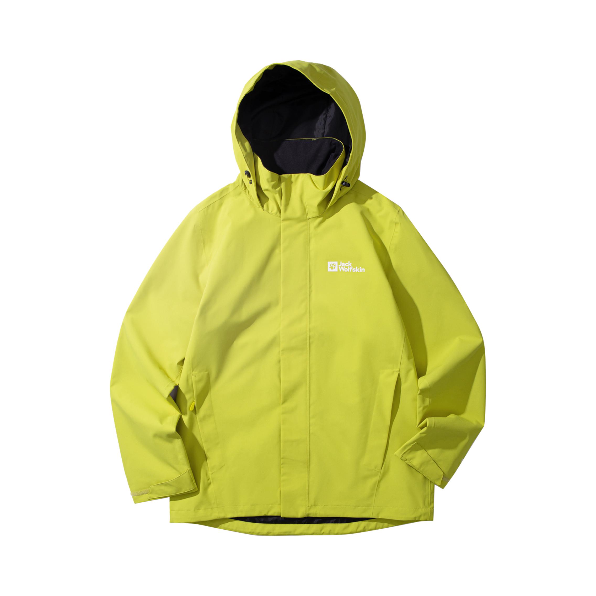 Jack Wolfskin 透气速干狼爪可拆卸帽字母硬壳冲锋衣 A63903A 连翘黄