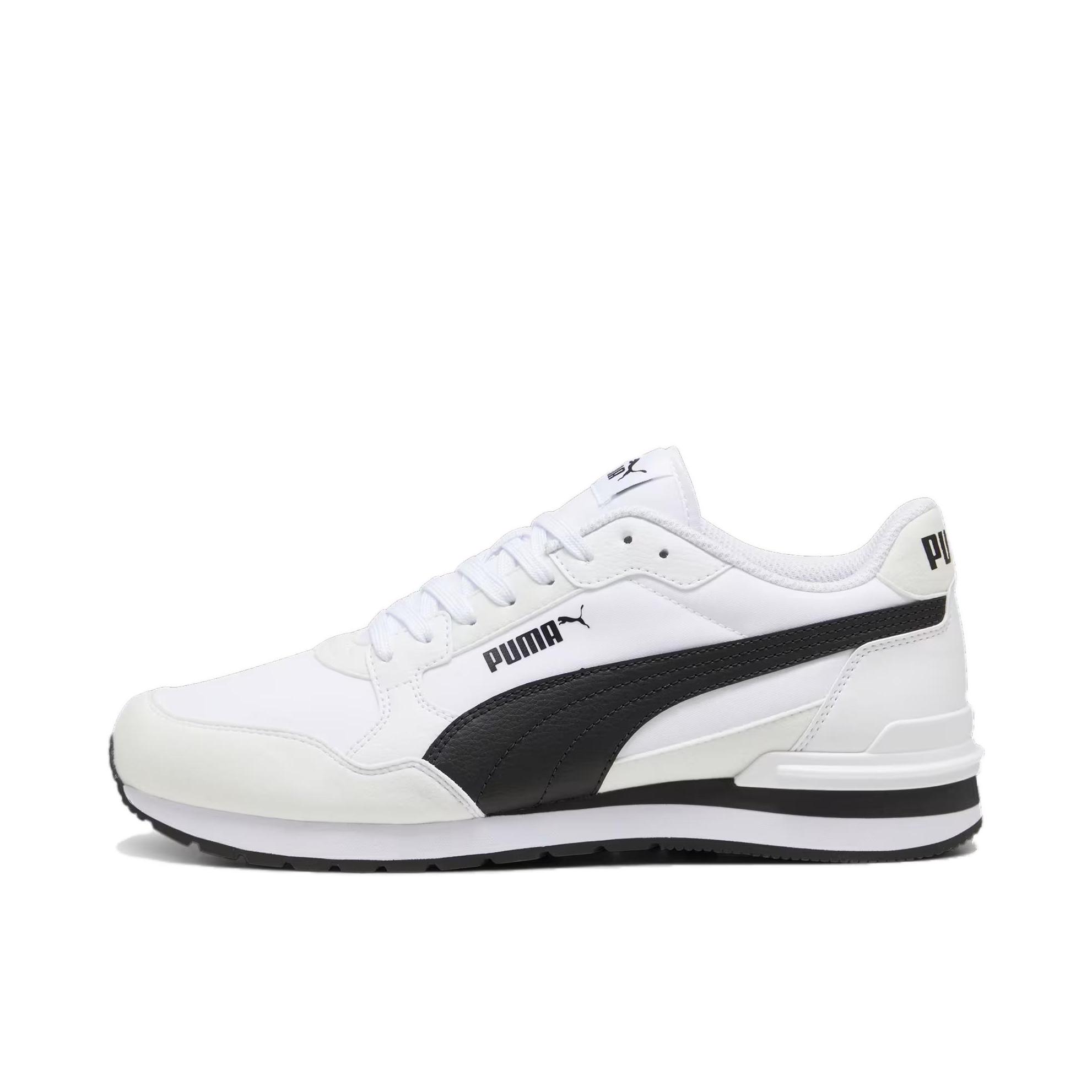 推荐商品：Puma/彪马 St Runner v4 运动休闲鞋 柔软防滑耐磨低帮舒适缓震百搭支撑 黑色/白色