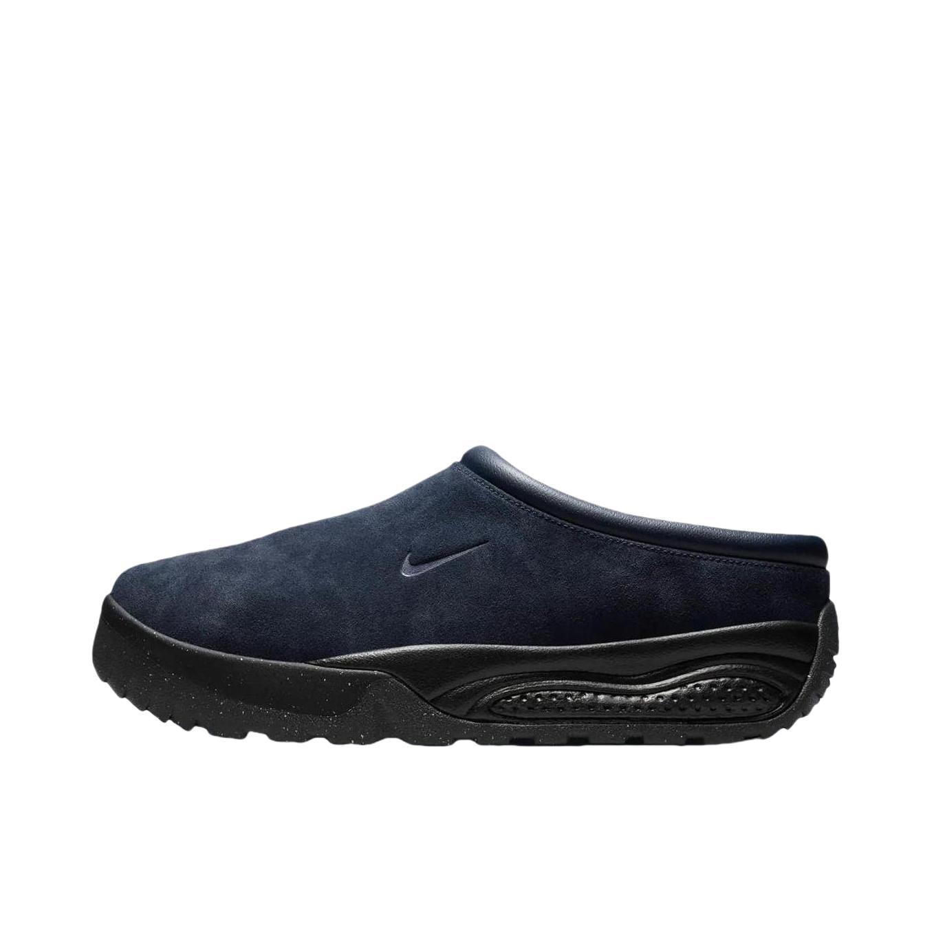 推荐商品：Nike ACG Rufus 舒适百搭 时尚 防滑耐磨 缓震透气 翻毛皮 一脚蹬 棉鞋 防水 户外功能鞋 暗蓝黑/黑曜石色/黑色