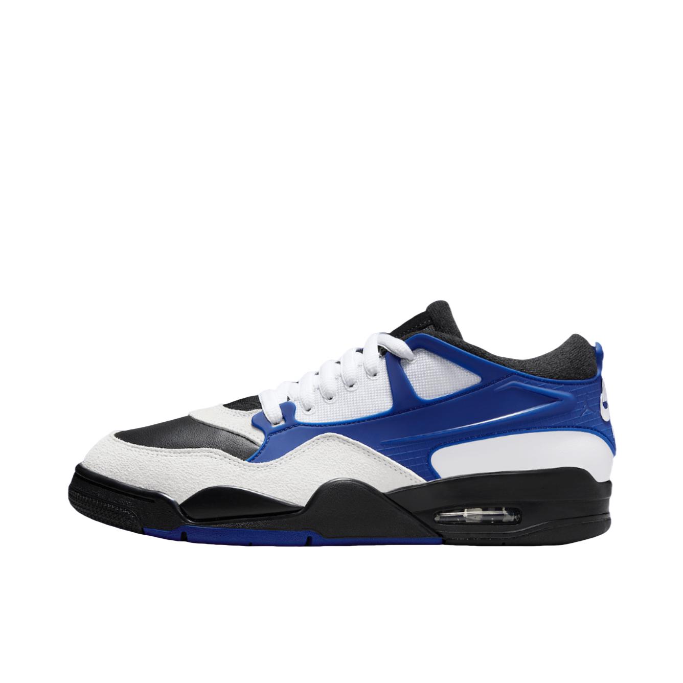 推荐商品：Air Jordan 4 RM 运动休闲鞋 缓震支撑透气训练复古气垫 蓝色/白色/黑色