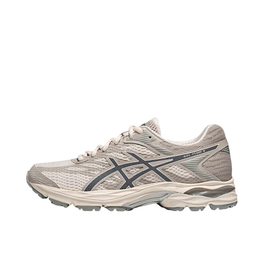 推荐商品：Asics/亚瑟士 Gel-Flux 4 跑鞋 包裹性舒适缓冲复古越野短跑慢跑织物轻量回弹合成革运动 女款/浅米色