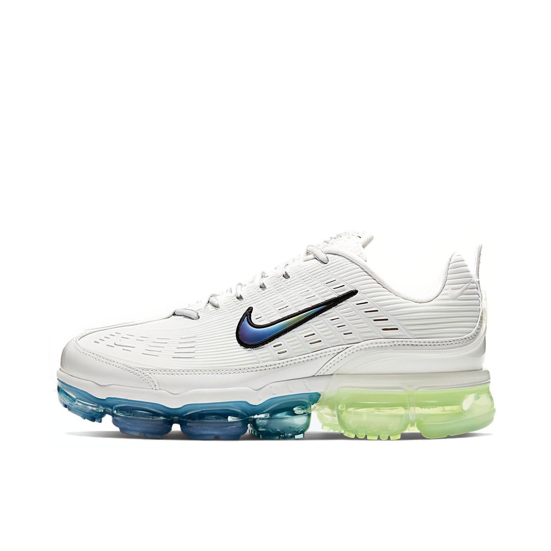 推荐商品：Nike Air VaporMax 360 跑鞋 全掌气垫防滑耐磨舒适缓震轻便透气合成革简约潮流 White/Blue/Volt 白蓝绿