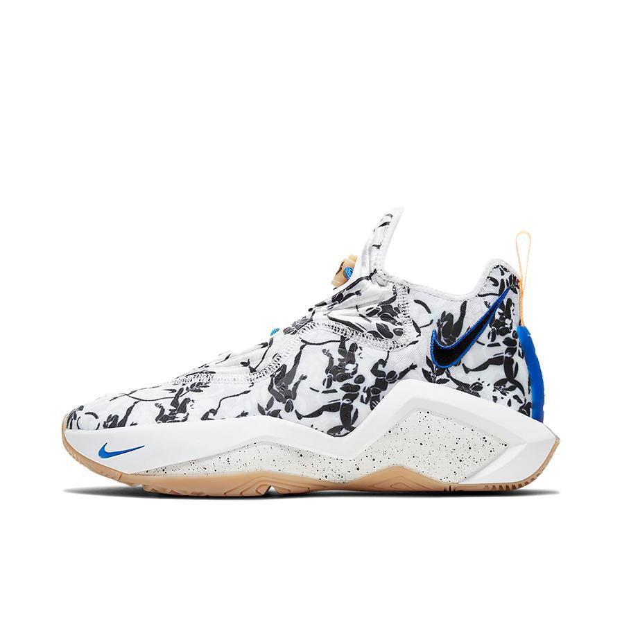 推荐商品：Nike LeBron Soldier 14 士兵14 场上训练 减震回弹 防滑耐磨 舒适透气 实战 织物 篮球鞋 Sisterhood 白色/黑色/宝蓝