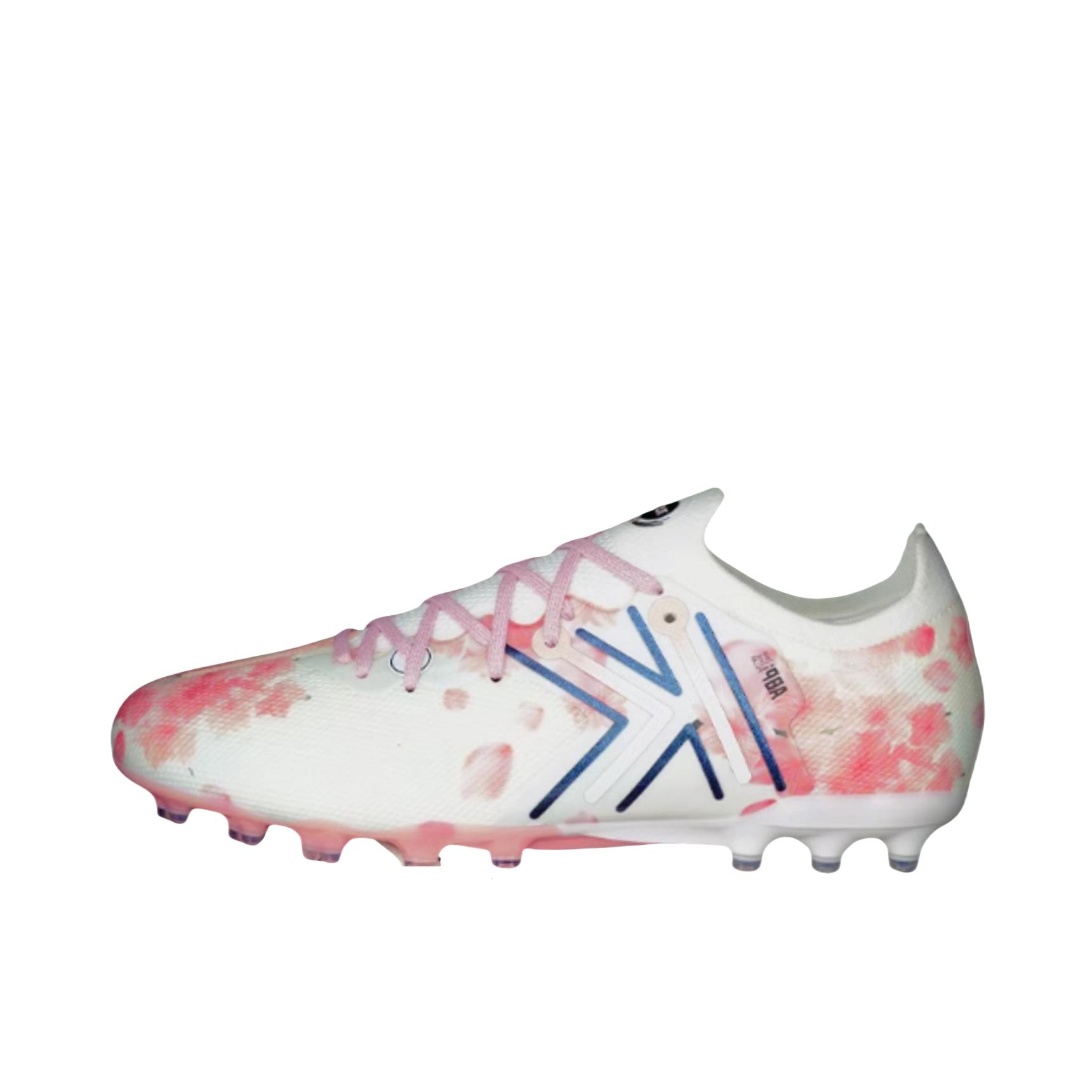 推荐商品：KELME/卡尔美 疾电5.0 Pro  MG 胶质短钉 比赛 训练 人造草地 缓震回弹 防滑  足球鞋 白色/粉色