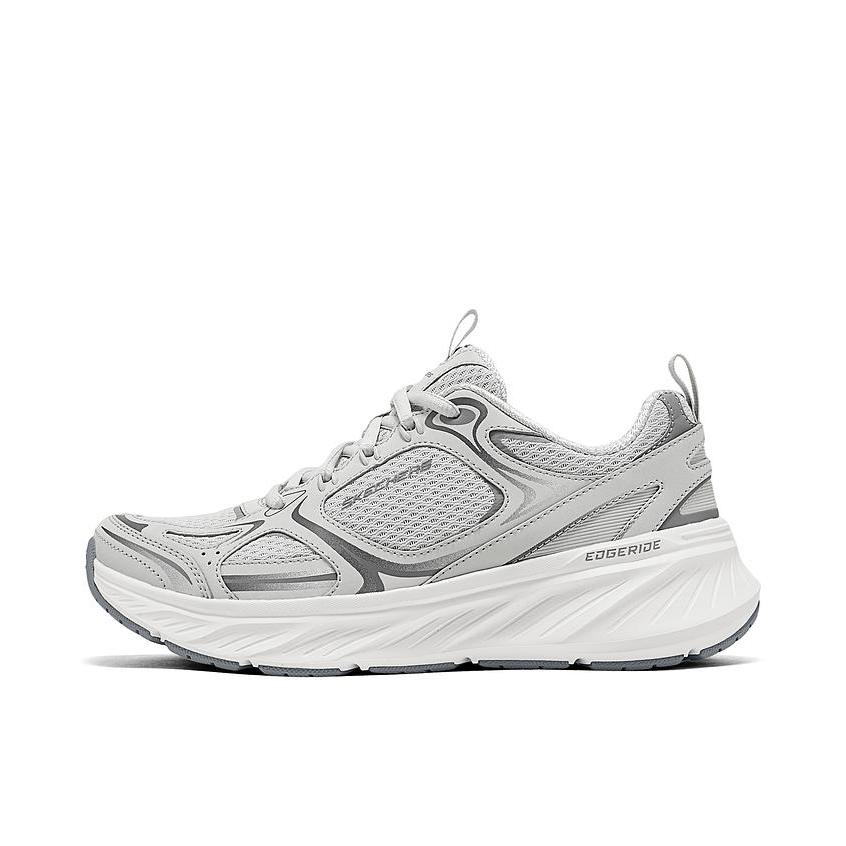 推荐商品：Skechers/斯凯奇 sport 减震轻便 防滑耐磨 网面透气 舒适低帮 系带 复古简约 运动休闲鞋 女款/灰色/银色