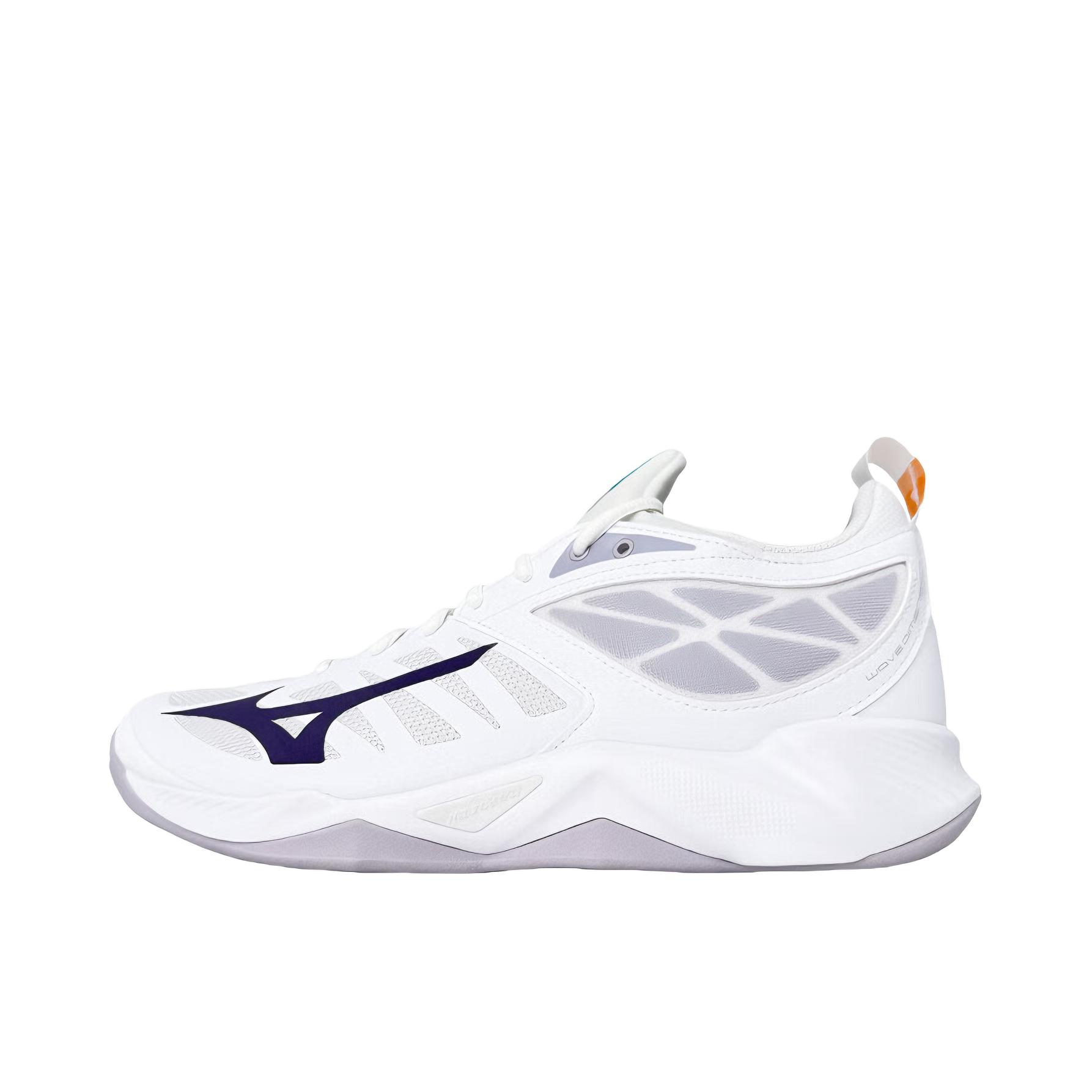 推荐商品：Mizuno/美津浓 Wave Dimension 比赛专用 支撑耐磨 缓震舒适 透气排球鞋 白色/浅紫色