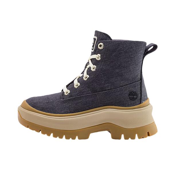 推荐商品：Timberland/添柏岚 Roxie Lane 户外 厚底增高 防滑耐磨 高帮 抓地 舒适百搭 马丁靴 女款/深灰色