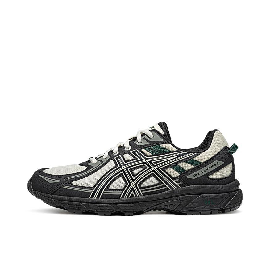 推荐商品：Asics/亚瑟士 Gel-Venture 6 跑鞋 防滑耐磨缓冲抓地减震回弹透气复古越野 米白色/黑色