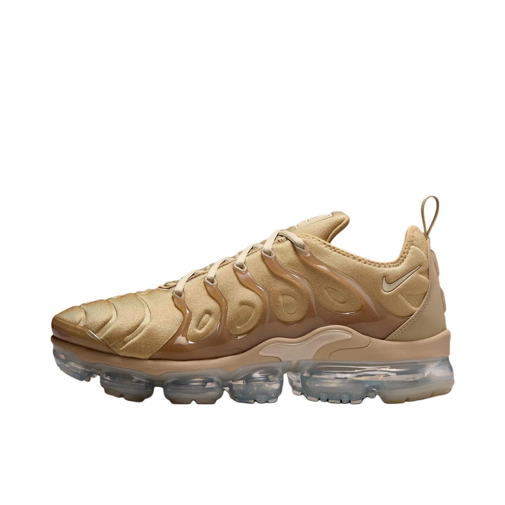 推荐商品：Nike Air VaporMax Plus 跑鞋 全掌气垫减震回弹防滑耐磨舒适透气运动织物 金色