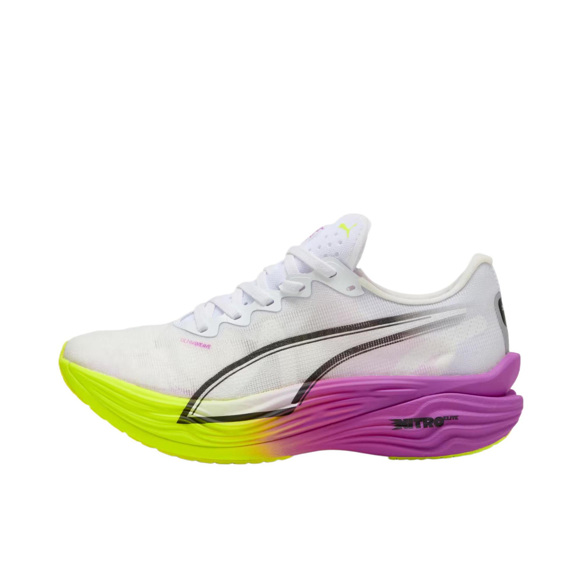 推荐商品：Puma/彪马 Deviate Nitro Elite 3 彪破精英 碳板 缓震回弹 舒适透气 防滑耐磨 健步 跑鞋 女款/白色